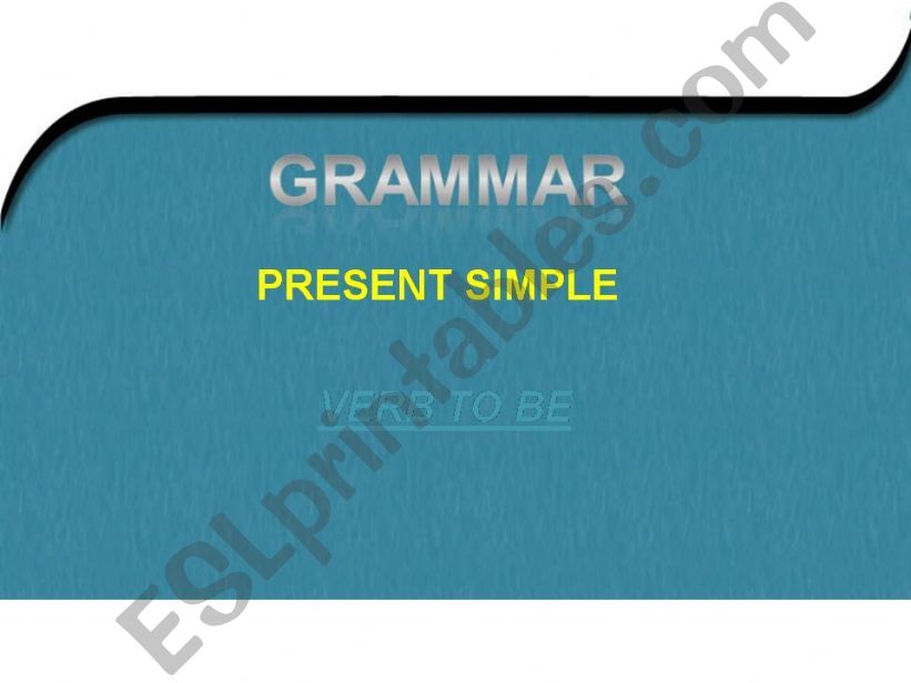 Present Simple - Verb To be powerpoint