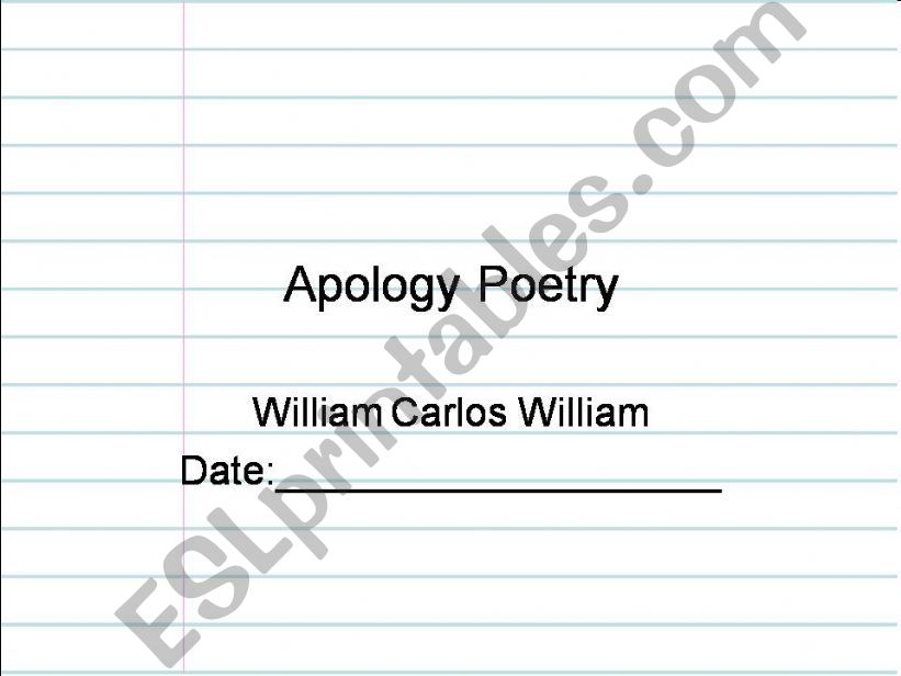 Apology Poetry powerpoint