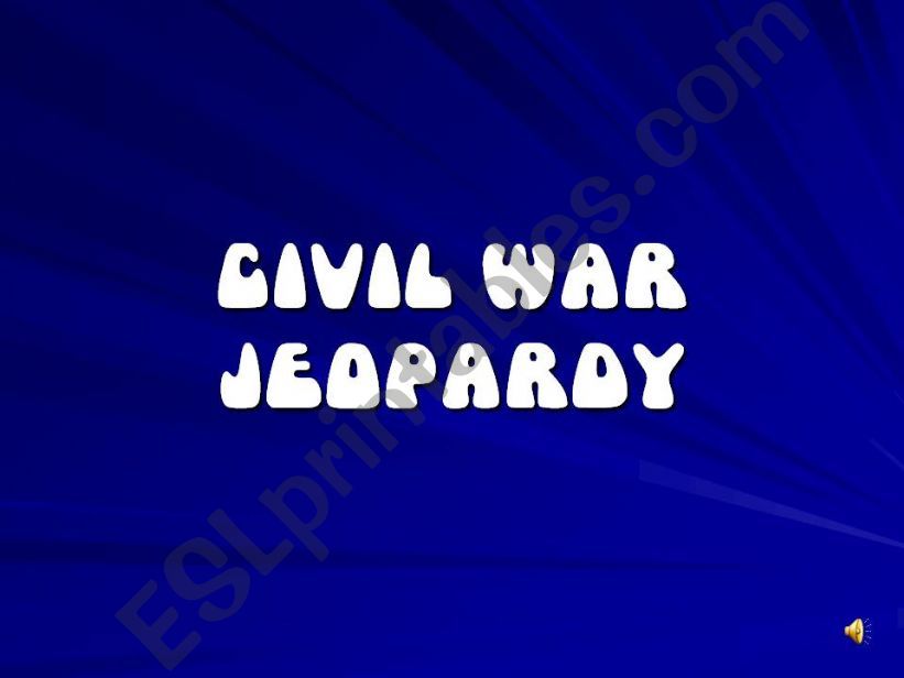 ESL English PowerPoints Civil War Jeopardy