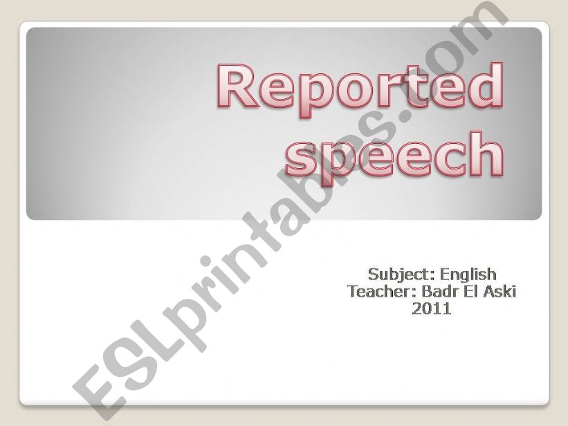 Reported speech powerpoint