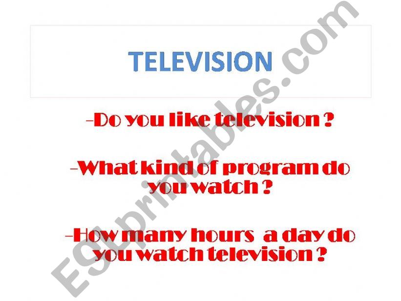 What would you do if you turned off TV ?