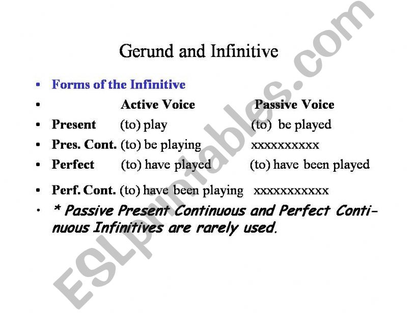 gerunds and infinitives powerpoint