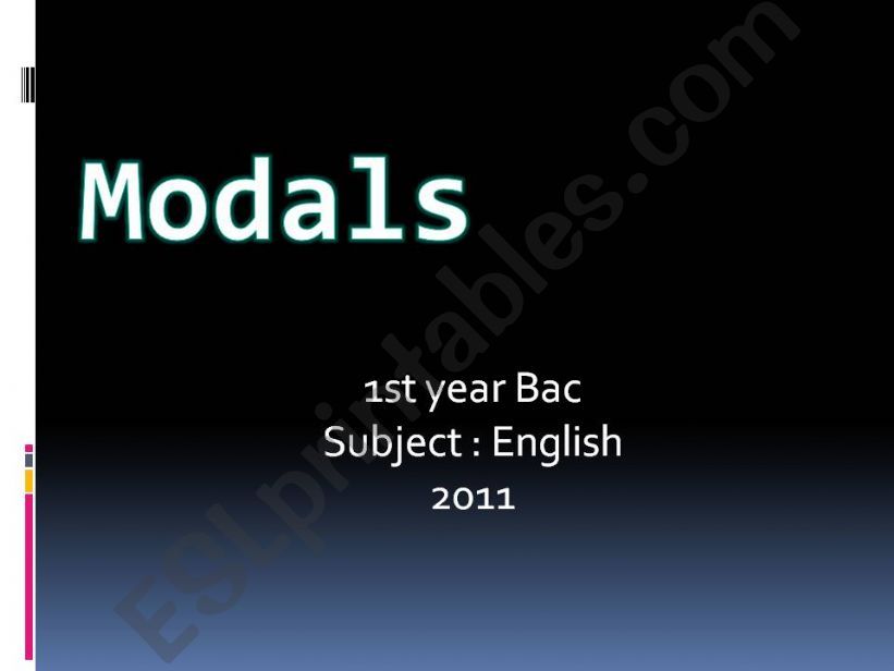 MODALS powerpoint