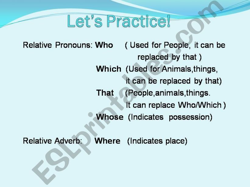 relative pronouns  powerpoint