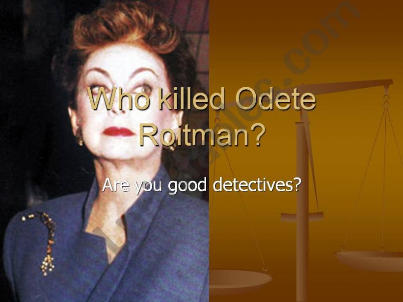 Who killed Odete Roitman? powerpoint