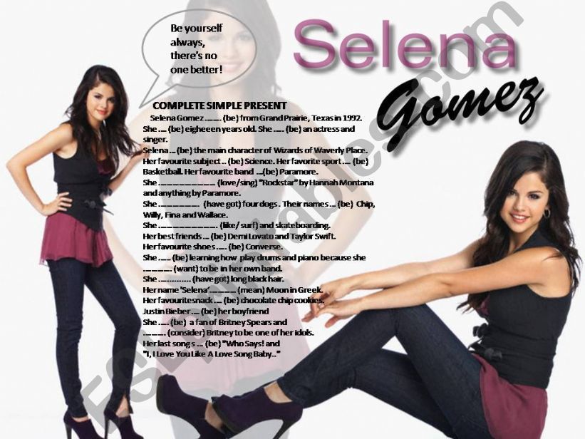 SELENA GOMEZ - FACT FILE - HER BIOGRAPHY