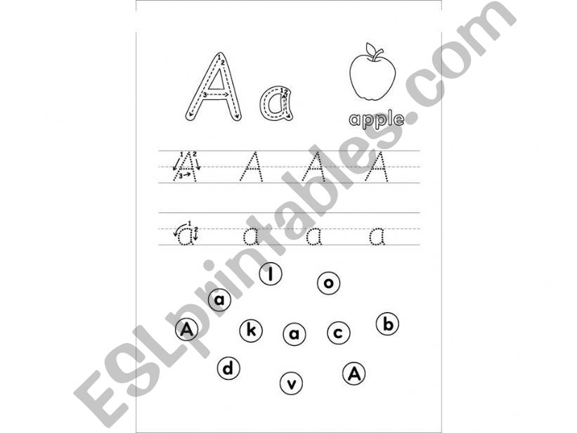 Alphabet Writing Practice Part 1 A-J
