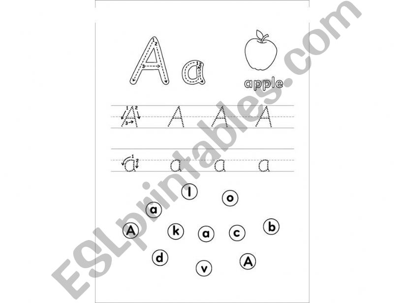 Alphabet Writing Practice Part 1 A-J