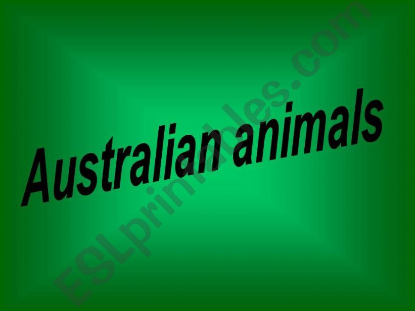 Australian animals powerpoint