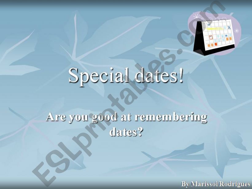 Dates powerpoint