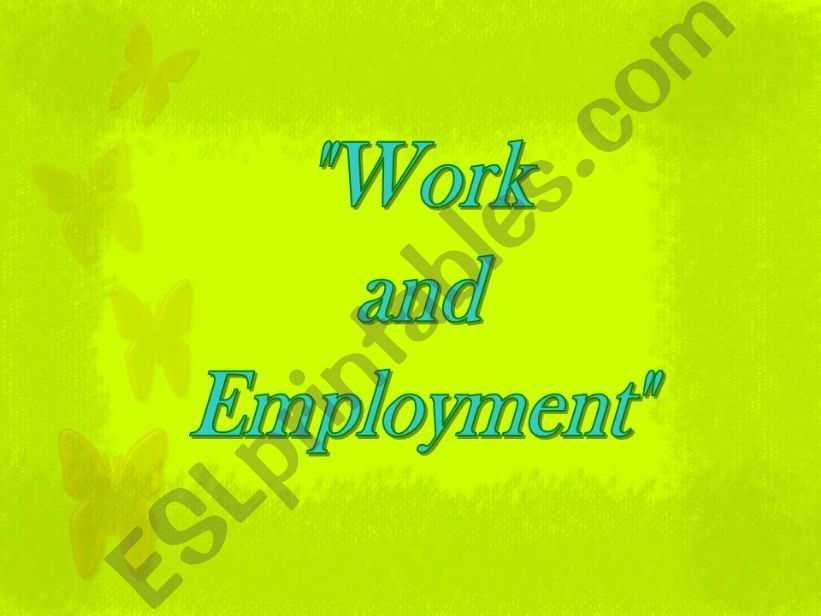 work and employment powerpoint