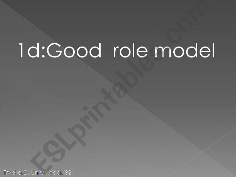 Good Role Models powerpoint