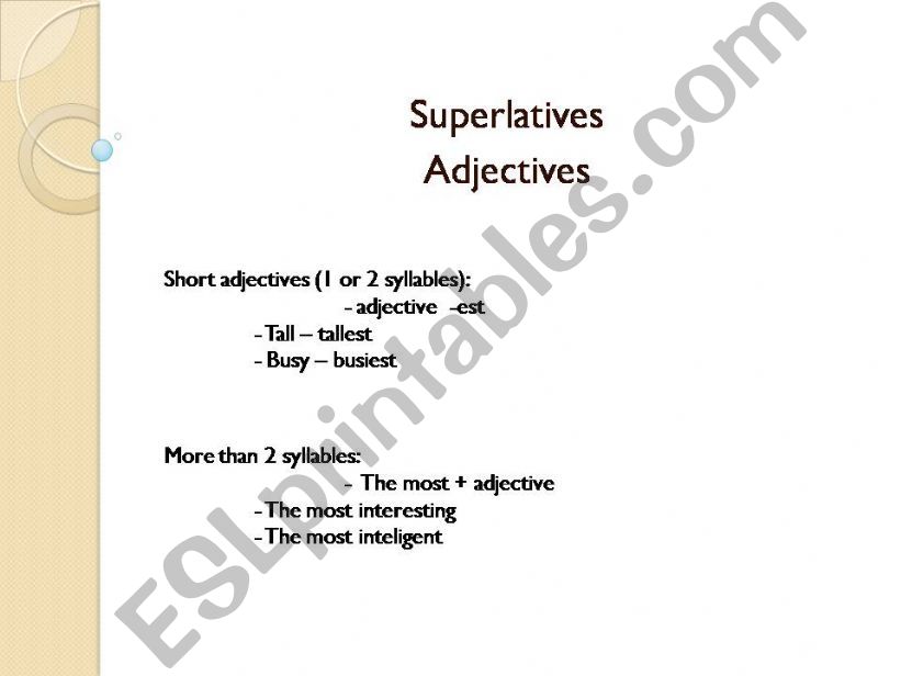 Superlative Adjectives powerpoint