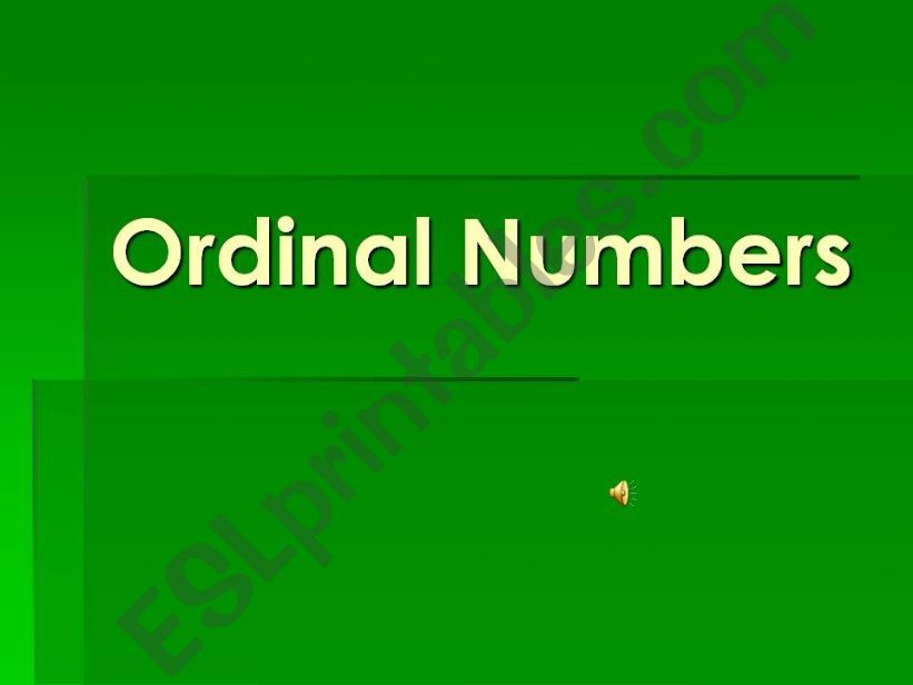 ordinal number powerpoint