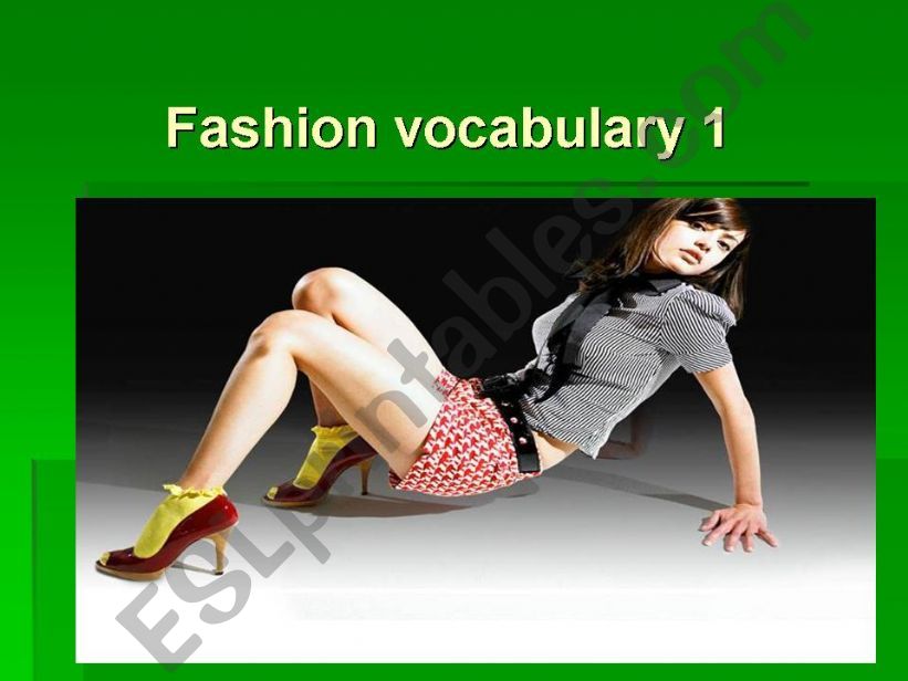 Fashion vocabulary flashcards 1