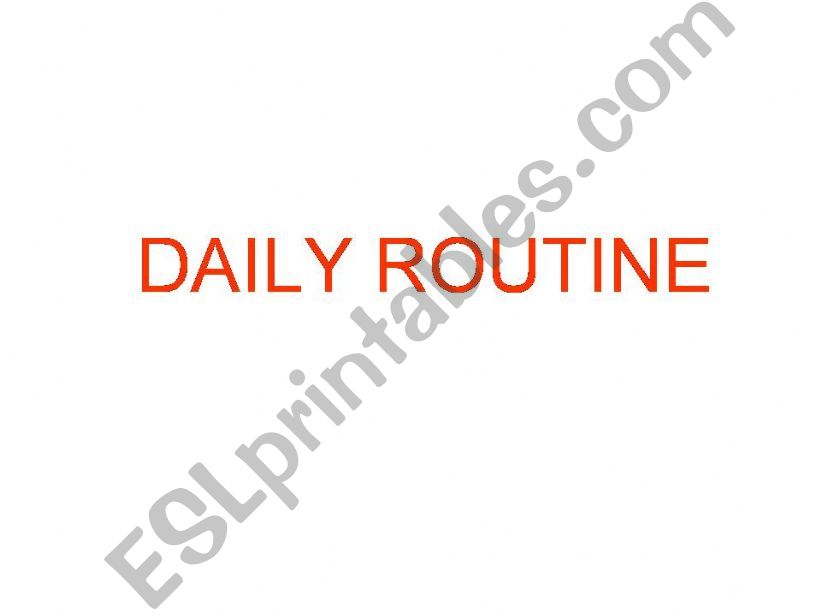 Daily routines powerpoint