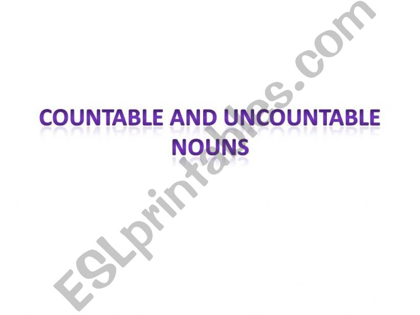 countable and uncountable nouns