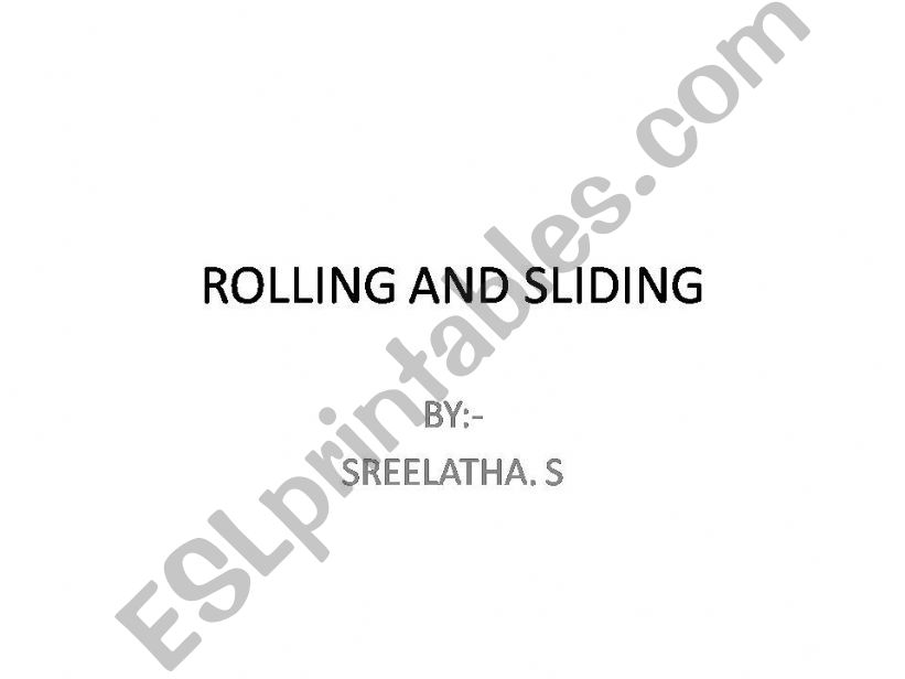 ROLLING VS SLIDING powerpoint