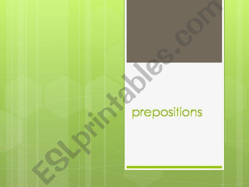 prepositions - In the city powerpoint
