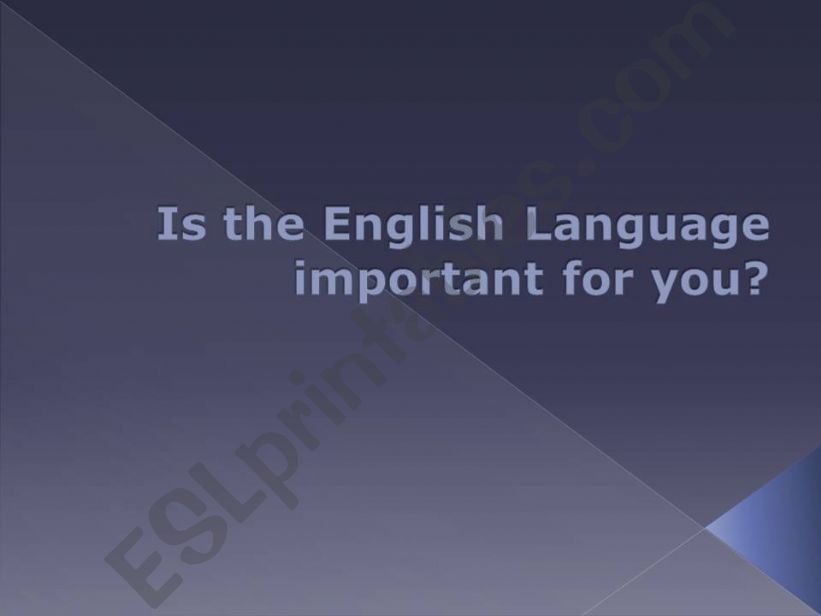 The importance of English powerpoint