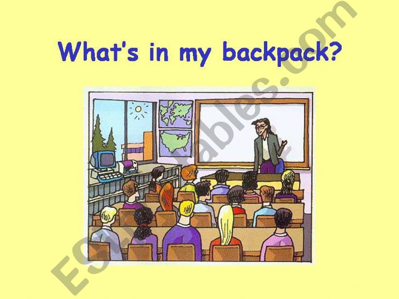 Whats in my backpack? powerpoint