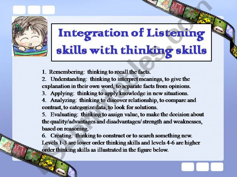 Integration of Listening skills with Thinking skills