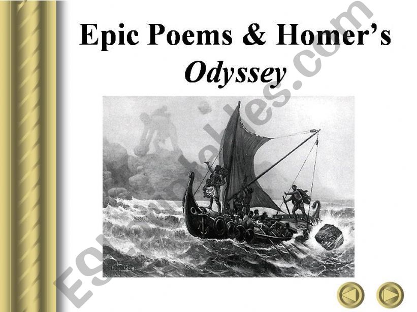 Epic Poems & Homers Odyssey  powerpoint