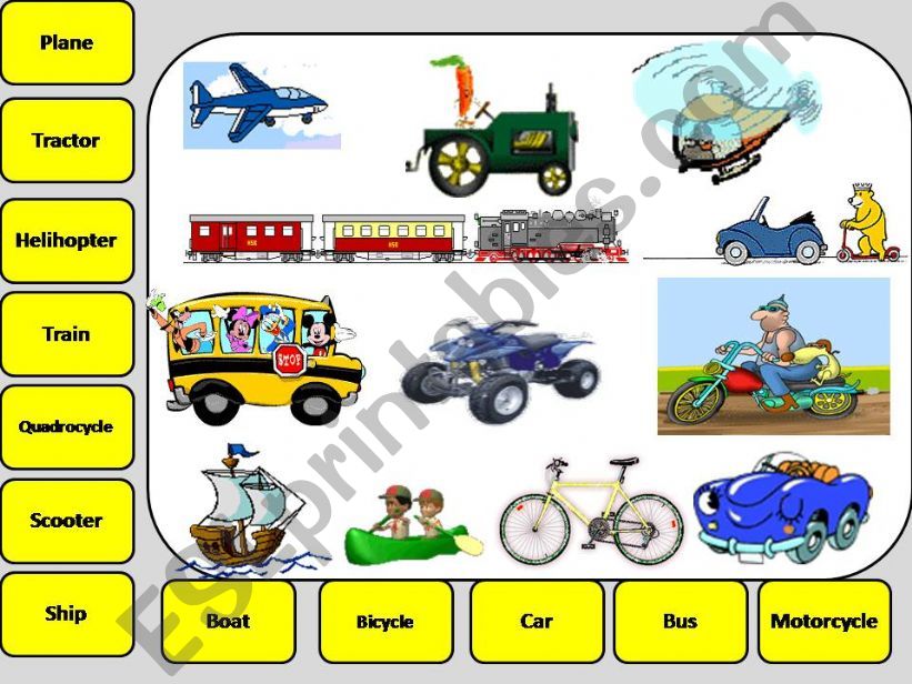 PPTP  GAME Means of transport powerpoint