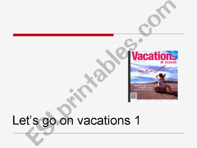 LETS GO ON VACATIONS FLASHCARDS