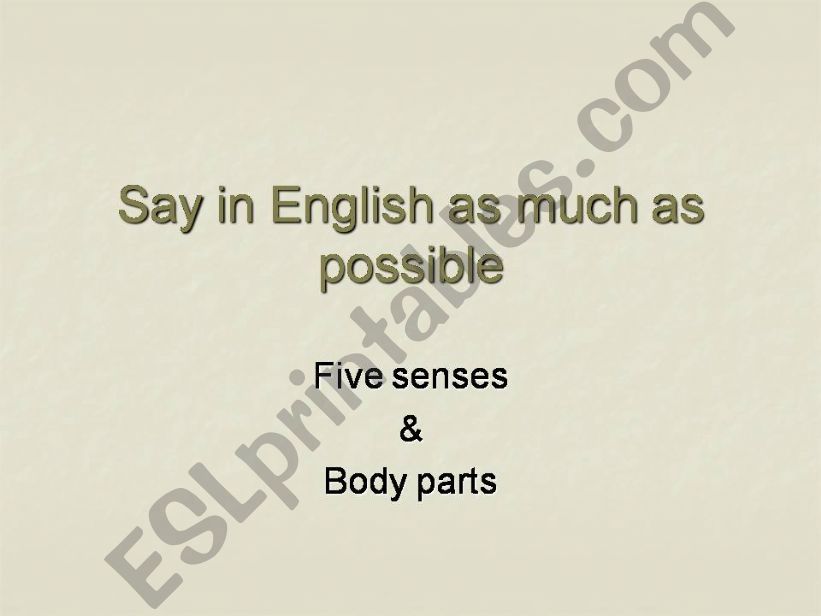 Five Senses and Body Parts powerpoint