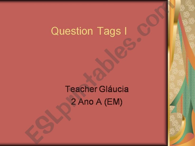 Tags questions powerpoint