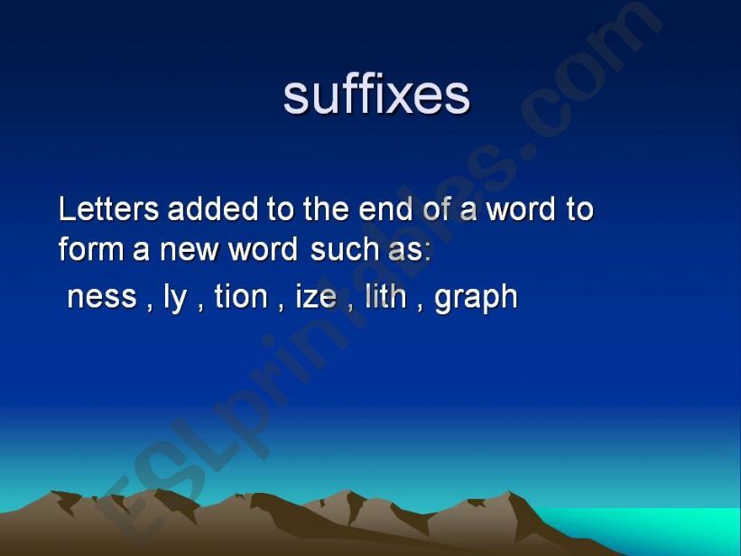 suffixes powerpoint