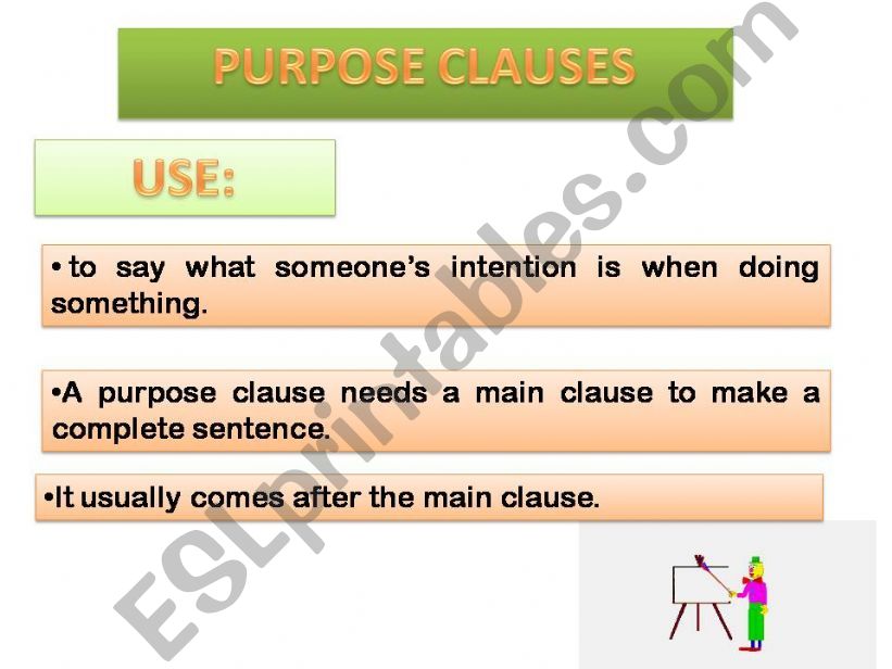 Purpose Clauses powerpoint
