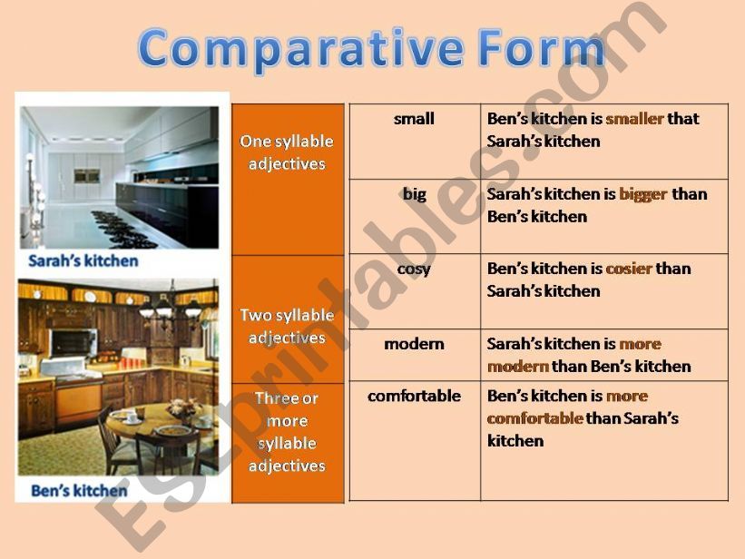 comparative form of adjectives