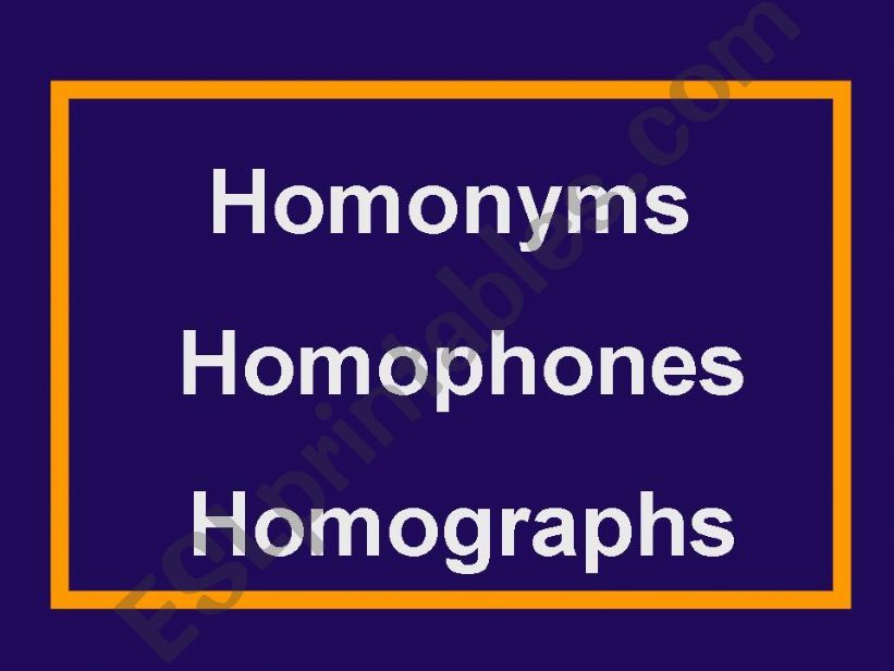 HOMOPHONES powerpoint