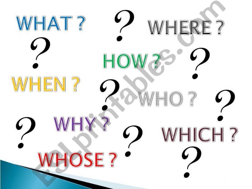 WH questions (Question words) powerpoint
