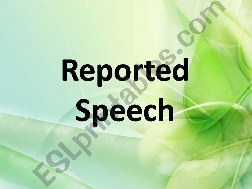 Reported Speech powerpoint