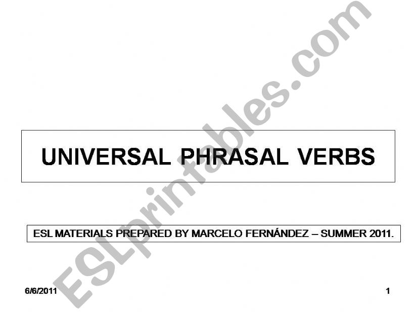 Universal phrasal verbs powerpoint