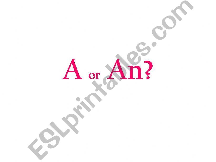 A or An ? powerpoint