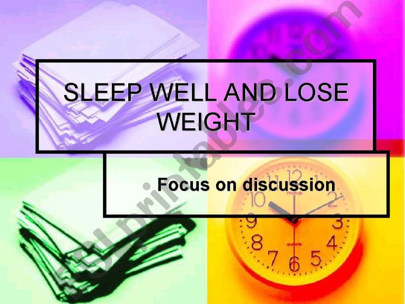 Sleep well and lose weight powerpoint