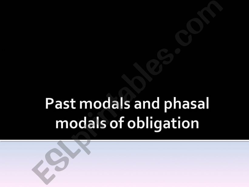 Past Modals  powerpoint