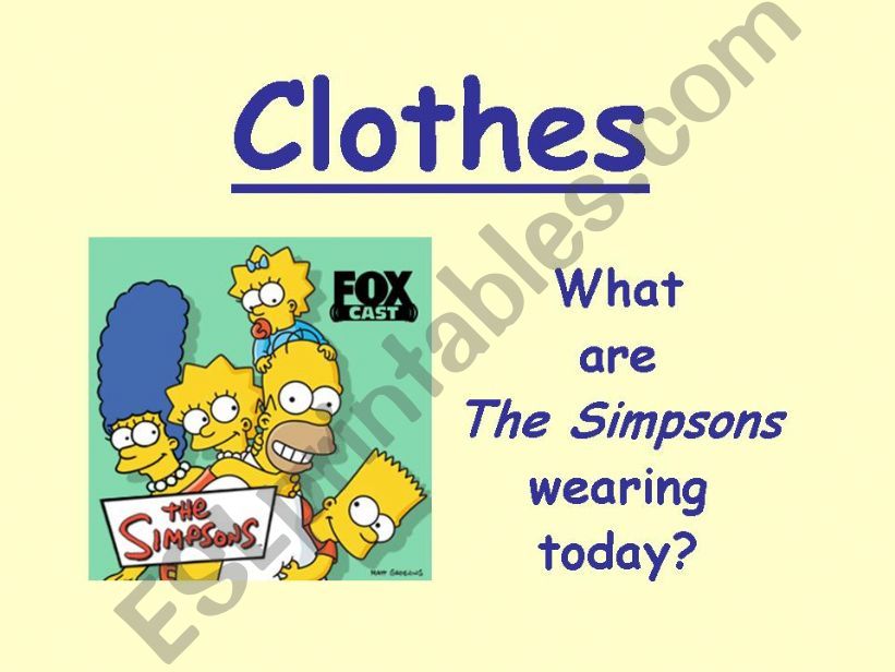 Clothes - Part 1 powerpoint