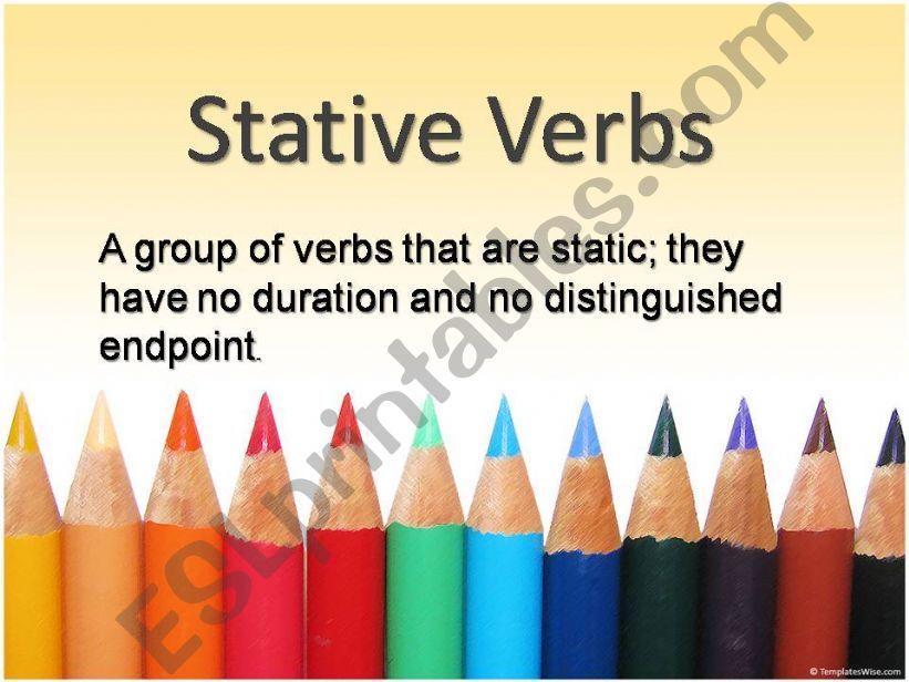 Stative verbs  powerpoint