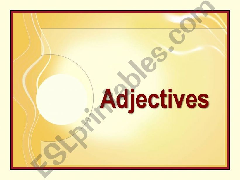 Adjectives powerpoint