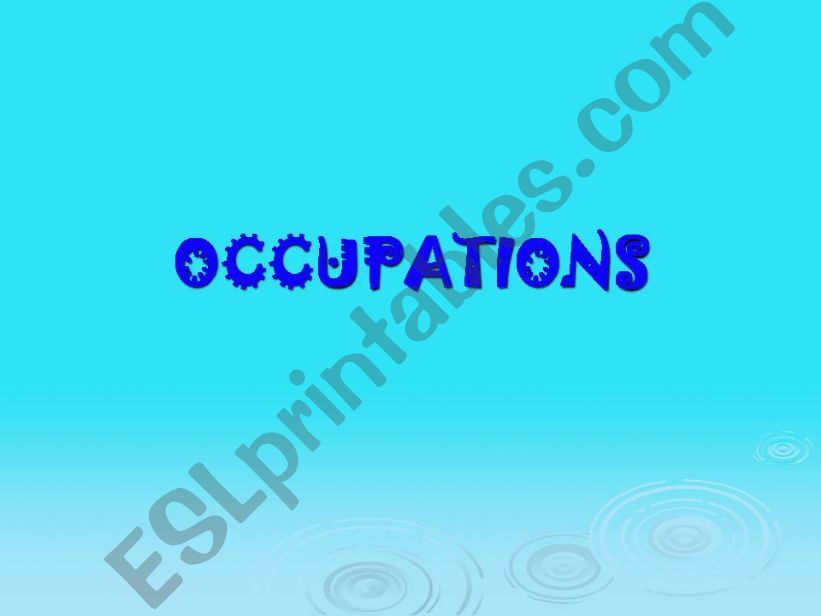 OCCUPATIONS powerpoint