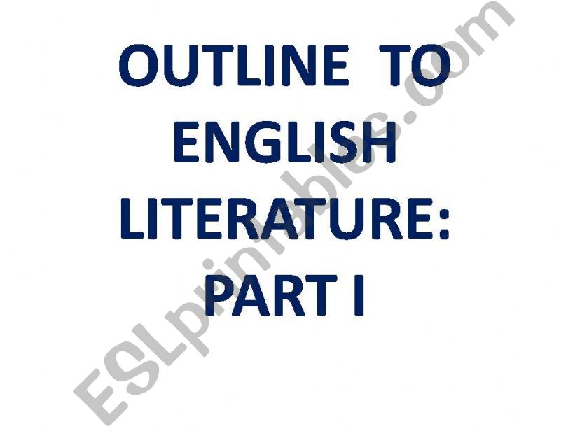 Outline to English literature part 1