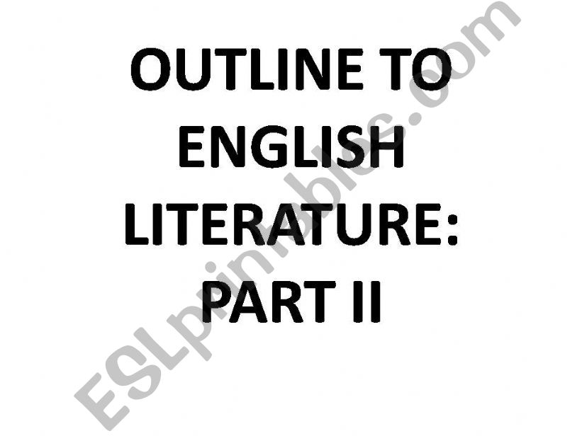 Outline to English literature part 2