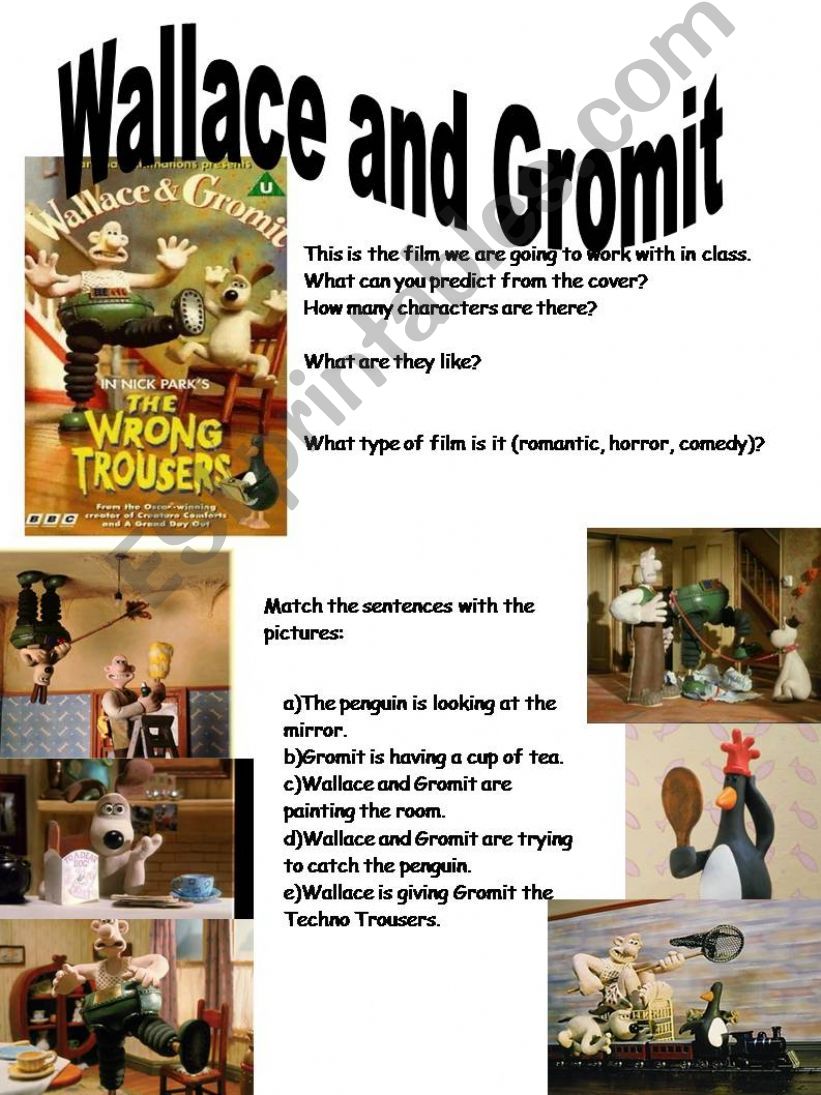 The Wrong Trousers Worksheet powerpoint