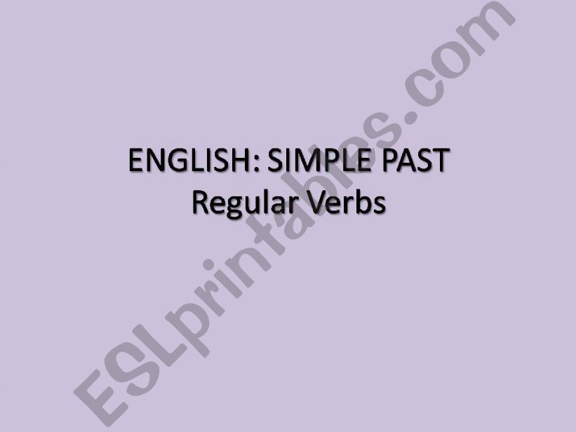 Simple Past of Regular Verbs powerpoint