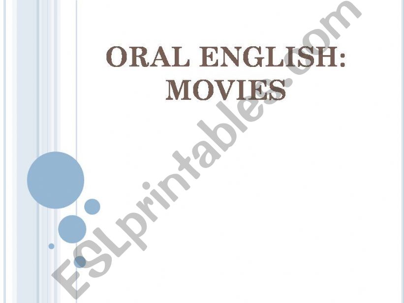 Oral English lesson on movies (general vocabulary & discussions)